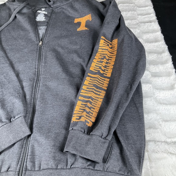 Fanatics Tennessee Volunteers Mens Gray Full Zip Hoodie 2XL‎ Front Pocket Jacket - Picture 5 of 11